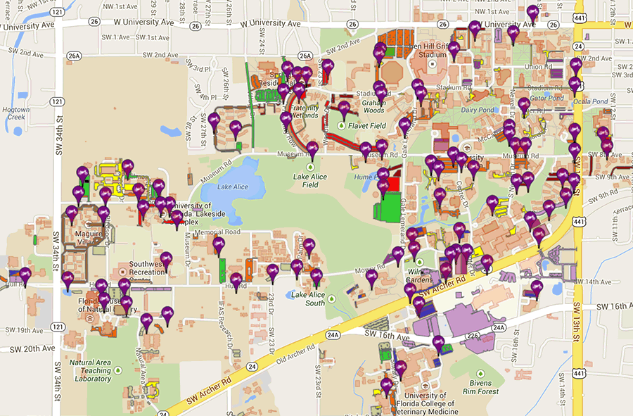 UF Campus Scooter Parking Zones
