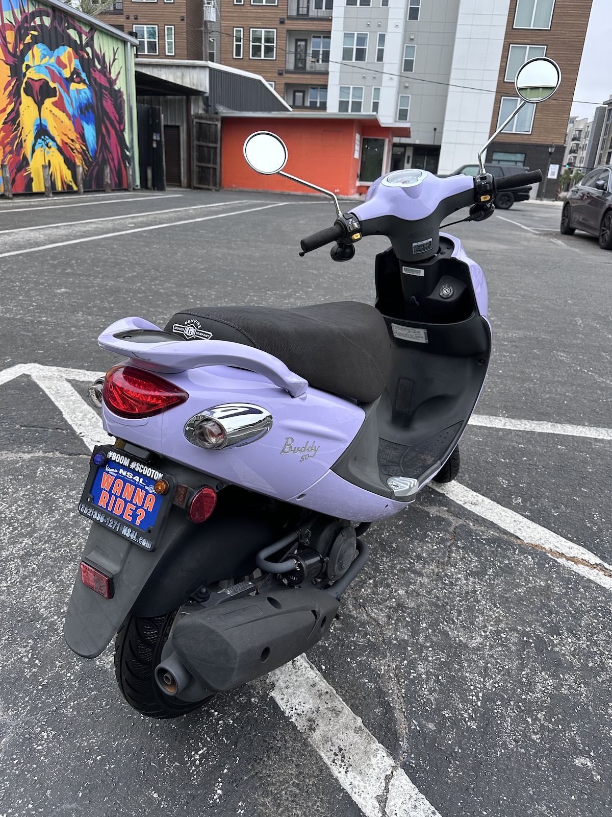 2022 Lavender Genuine Buddy Scooter (Ref# 2916) - LOW MILEAGE - Image 6